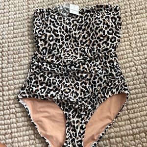 J Crew rushed bandeau one-piece size M